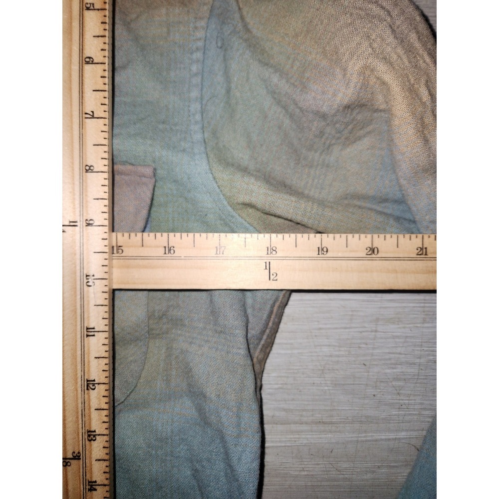 Pendleton VINTAGE Board Shirt Fitted S Blue Green Ombre Plaid USA Virgin Wool - Picture 8 of 8